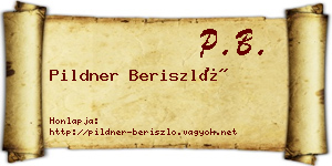 Pildner Beriszló névjegykártya